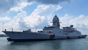 INS Udaygiri Kavaratti Shakti Arrive in Singapore