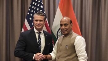 Rajnath Singh meets US Secretary of War
