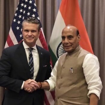 Rajnath Singh meets US Secretary of War